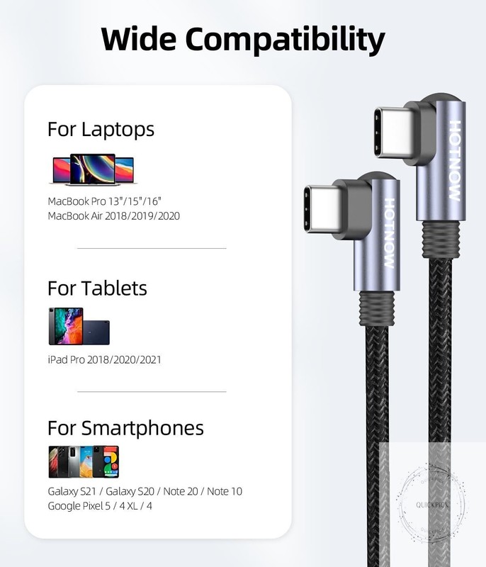 Right Angle USB C to USB C Cable 0.5FT 3Pack, Short 6 inch USB C Charger Cable gallery