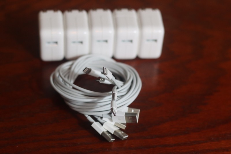 5 X Apple 12W USB Power Adapter for iPhones w/ lightning cable included GENUINE gallery