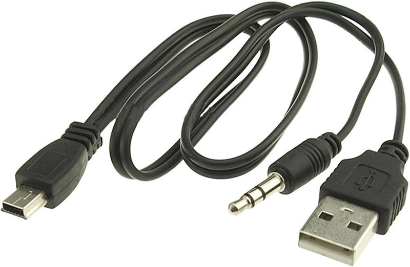 USB Type-B Charging Cord and 3.5Mm Jack Plug Audio Cable (Mini USB) | Be Used fo
