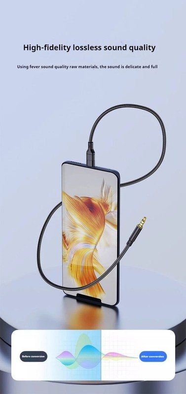 Suitable for Type-c to 3.5 car AUX speaker Live K Singing Card DAC SystemCable gallery