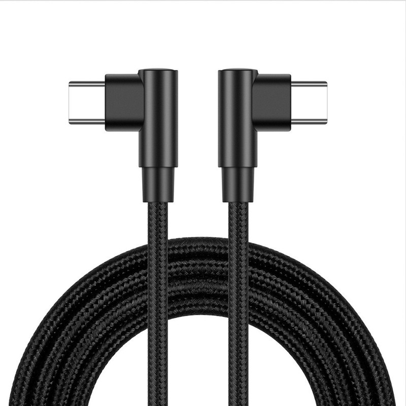 Fast Charging 90 Degree Angle USB-C to USB-C Charger Cable Type Sync Cord 2 PACK