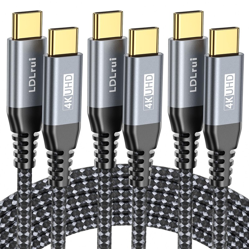 USB C Cable [3FT, 3-Pack] 20Gbps High-Speed Data Transfer, 4K UHD USB C Monit…