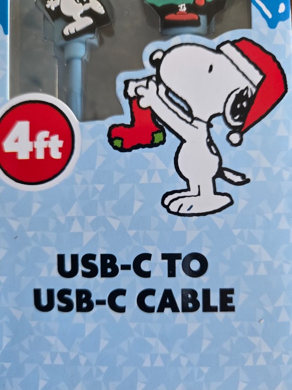 Peanuts Snoopy USB Cable 4ft Holiday 75th Anniversary Christmas Stocking Tree gallery