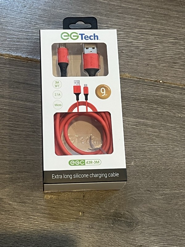 Extra Long Braided Charging Cable – Micro 9ft By EG Tech
