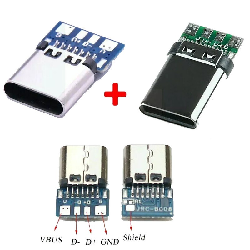 5/10Pairs USB 3.1 Type C Male+Female DIY Solder Plug PCB Connector Socket Repair gallery