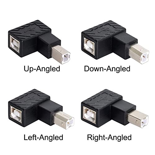 4 PCS USB 2.0 B Type Male To Female Extension Adapter Angled 90 Degree Disk gallery