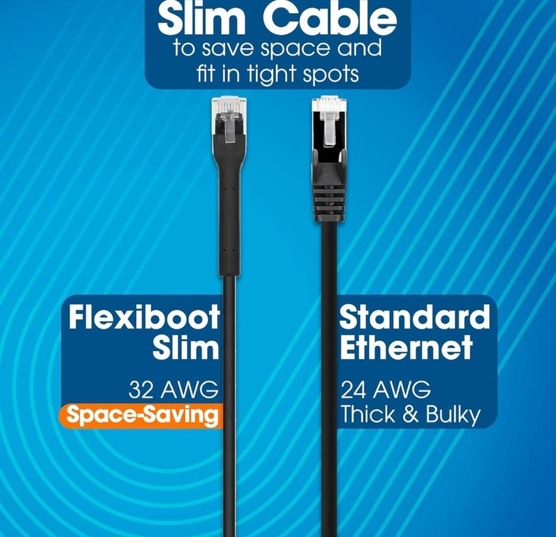 10-pack, Intellinet Flexiboot Slim Cat-6 Ethernet Network Patch Cable, 1 ft NEW gallery