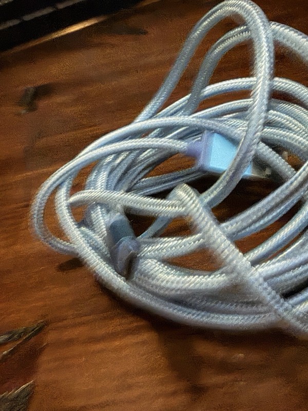 Light Blue Micro USB 8ft Charging Cable (Cable Only) Super Long Fabric Braided gallery