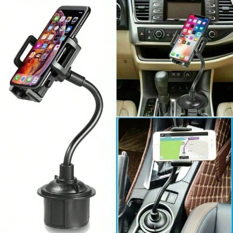 Universal Car Cup Holder Phone Mount w/ Long Arm & Rotating Cradle – Adjustable