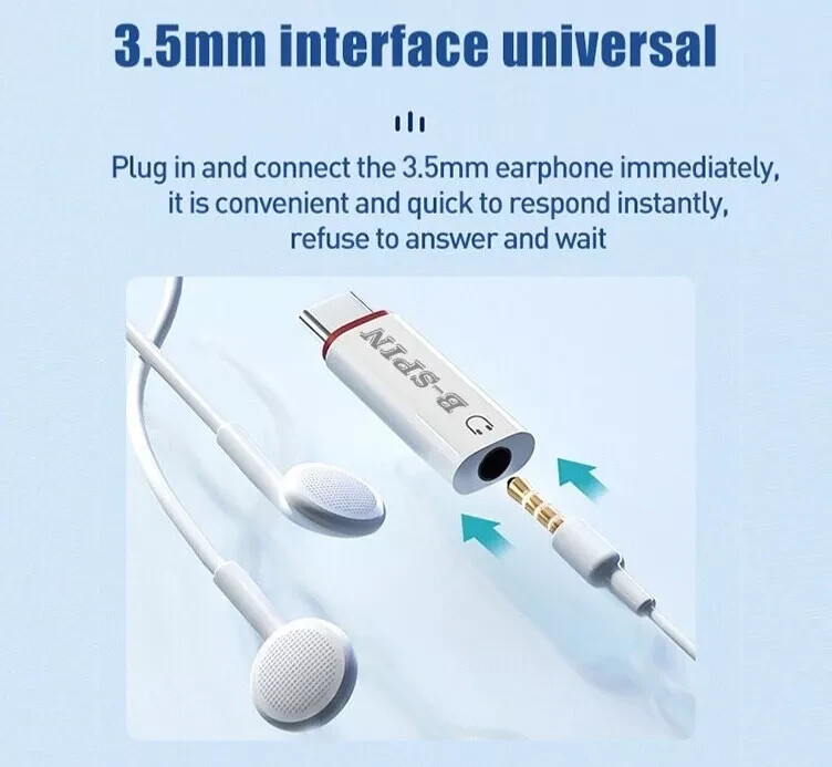 USB Type C to 3.5mm Jack Headphone Audio Aux Stereo Adapter For Samsung iP 16 15 gallery
