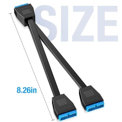 USB 3.0 Motherboard Header Splitter,19/20 Pin 1 to 2 Y Extension Cables for T... gallery
