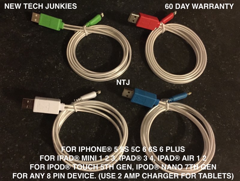 FLAT FLOW MOVING LIGHT-UP glow LED charger cable for iPhone 8 7 5c 6s plus MICRO gallery