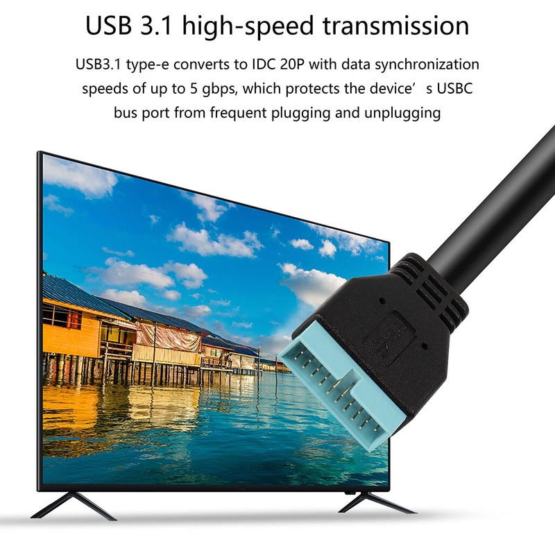 30cm USB 3.1 Type-E Male to USB 19/20 Pin Header Male Adapter Extension Cable gallery