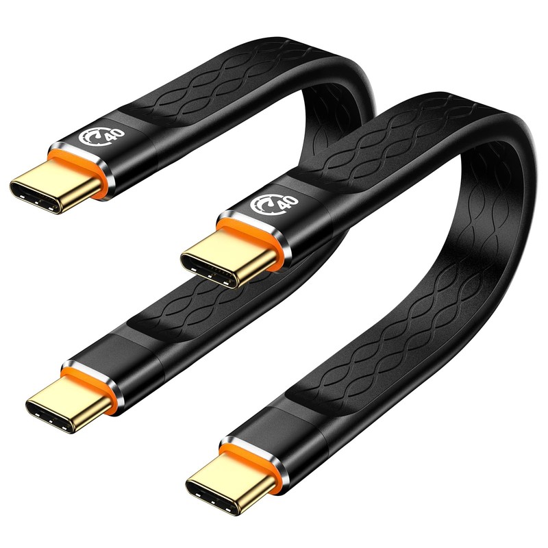 40Gbps USB C Cable 5 inch 2Pack, Short USB4 Thunderbolt Cable 8K Video Displa...