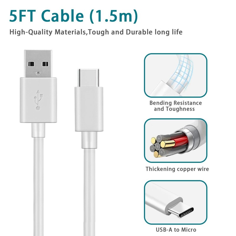 Durable 5FT USB Type C Charger for Oura Ring and EufyCam - Reliable Power gallery