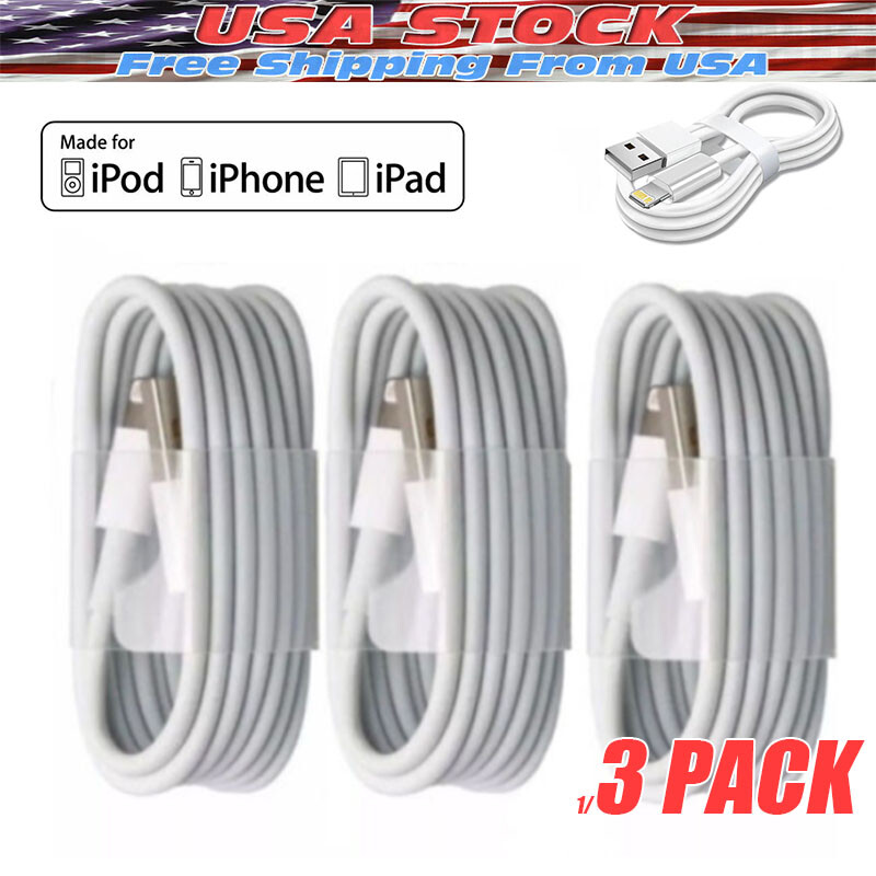 3PACK USB Data Fast Charger Cable Cord For Apple iPhone 5 6 7 8 X 11 12 13 MAX