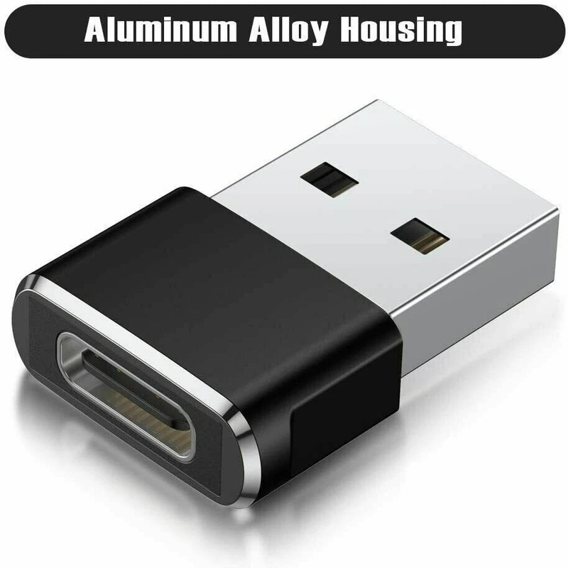 2PACK USB to USB C Adapter Type-C Female to A Male OTG Converter Car Charger gallery