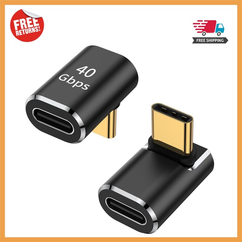 Compact and Durable 90-Degree USB C Adapter 2 Pack for Seamless Connectivity
