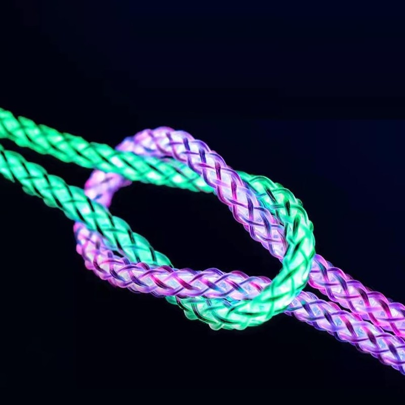 RGB USB A To Type C Fast Charging Cable 39 Inch Light Up Colourful Data Cord gallery