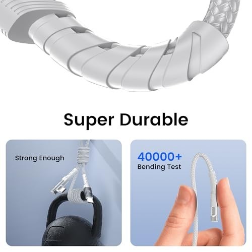 10ft USB C to USB C Charger Cable 60W Fast Charging Cord - Right Angle 2Pack for gallery