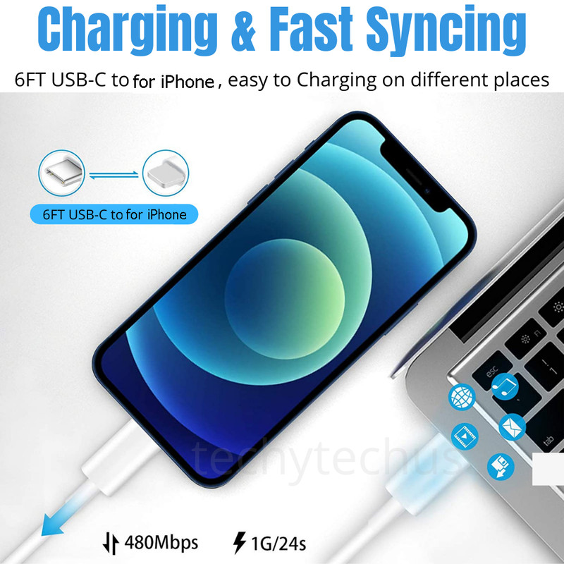 PD USB Type C Cable 20W USB C Fast Charger Cord for iPhone 14 13 12 11 Pro XR XS gallery