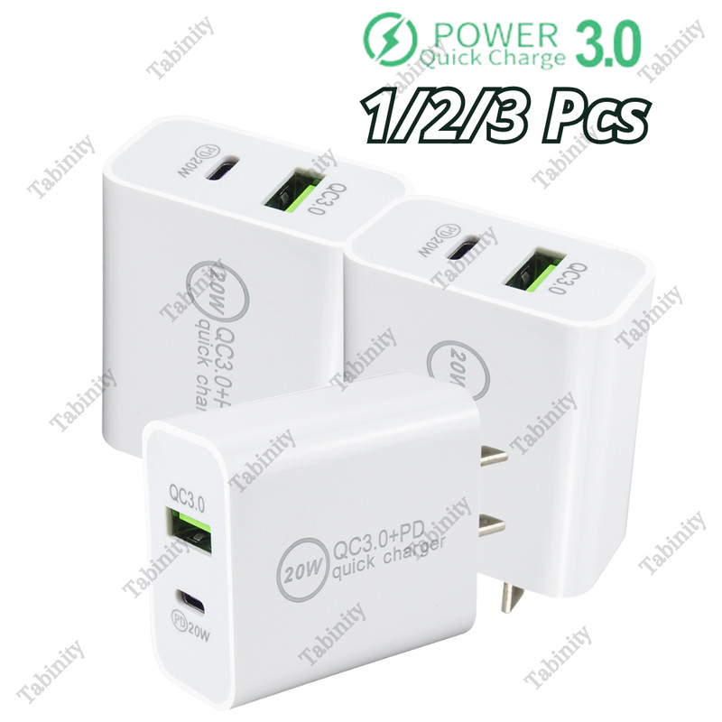 For iPhone Android PD 20W QC Fast Charger Block USB C Type C Wall Power Adapter