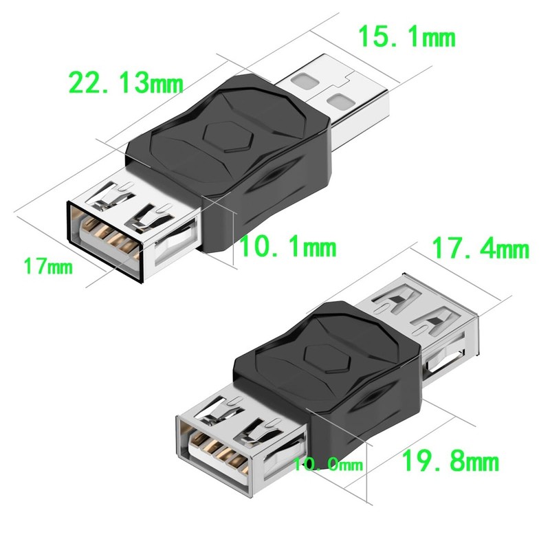 USB 2.0 Adapter Set USB/Type C/Micro/Mini Male to Female Converter Connector ... gallery