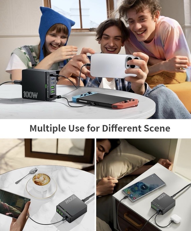 USB C Fast Charging Station 100W 6 Port GaN Fast Brick Hub *see Description* gallery