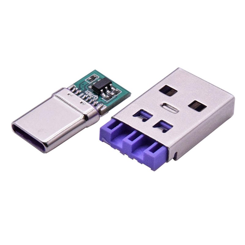 5 Sets DIY Type-C USB Fast Charge Adapter 5A Male Connector Welding Adapter Y