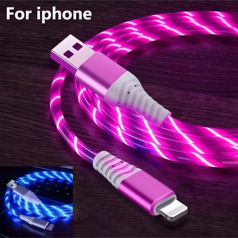 3FT LED Light-Up Charging Cable Flowing LED Charger Cord for iPhone 11/12 Series gallery