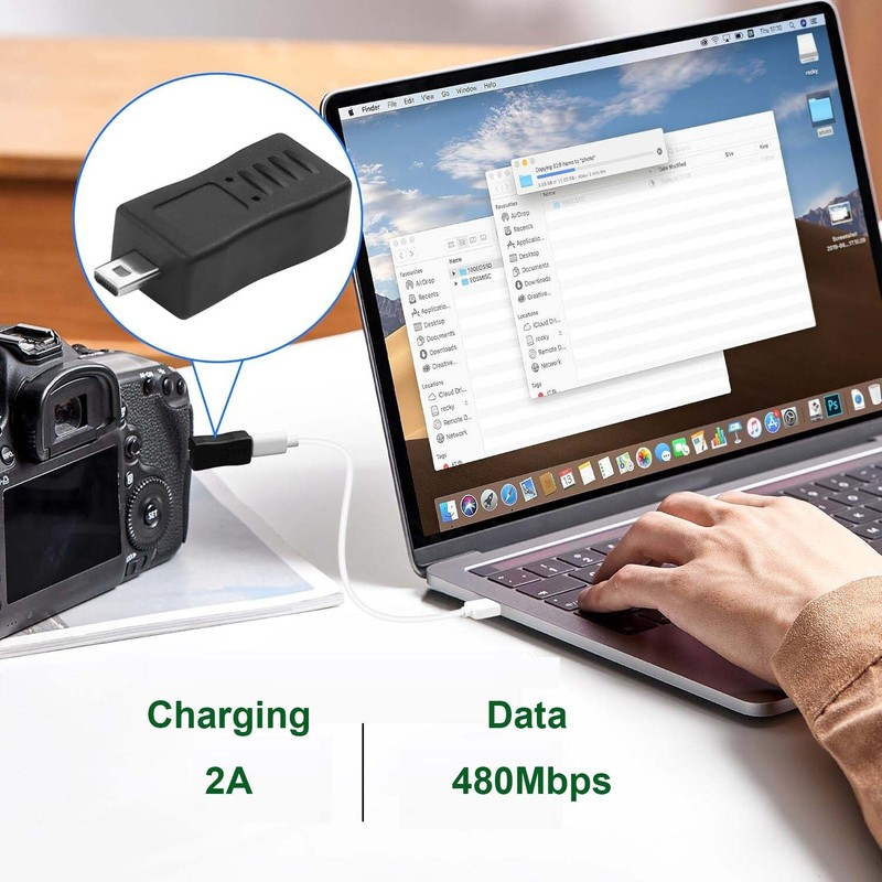 Mini USB 8 Pin Male to Type C Female Convertor Adapter Charge Data Sync Camera gallery
