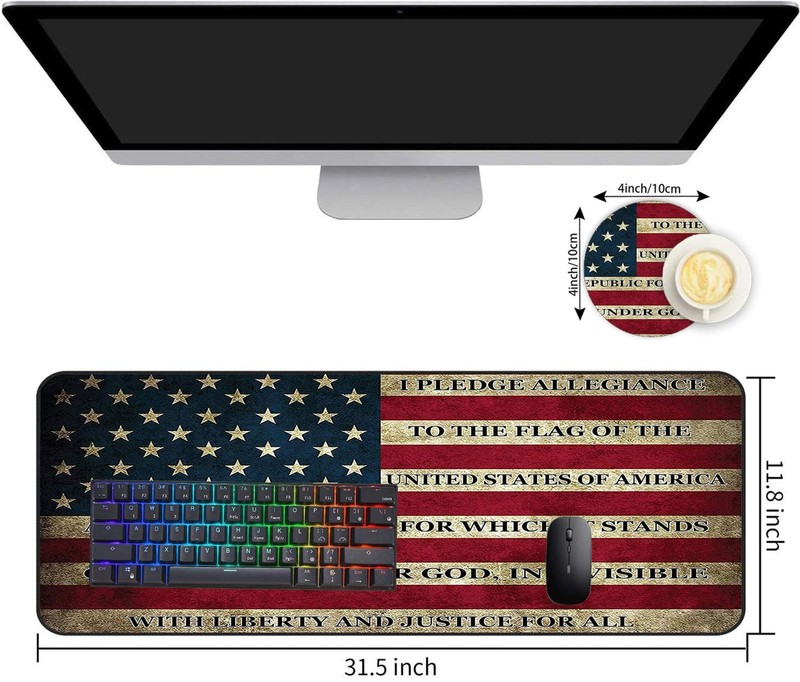 Extended Gaming Mouse Pad and Coaster, Large Non-Slip Rubber Base Mousepad wi... gallery