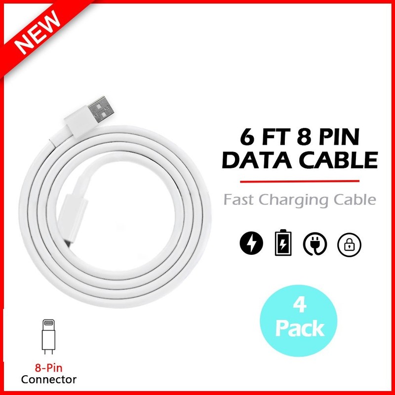 4 PACK 6ft Fast Charging Cable Rapid Charger Charge Sync Cord for iPhone 14 13 X