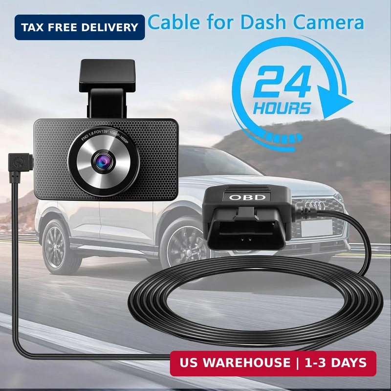 CERRXIAN OBD Power Cable for Dash Camera OBD2 to Type C Adapter Hardwire Charger gallery