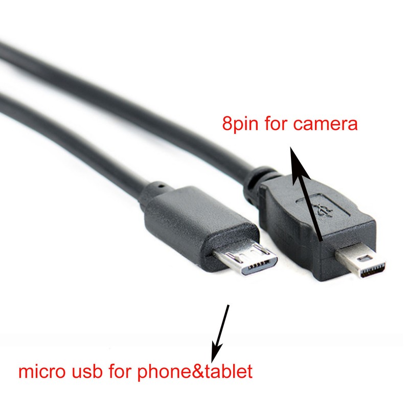 OTG data CABLE for nikon camera to smartphone tablet phone micro usb to 8 PIN gallery