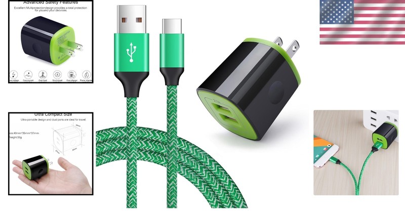 6ft Type C Fast Charging Cable & 2.1A USB Wall Charger for Ultimate Convenience gallery