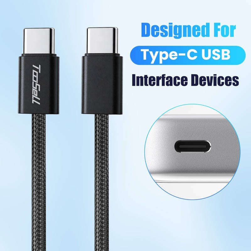 100W USB-C to USB-C Cable Fast Charger PD Nylon Cord For iPhone 16 17 Samsung gallery