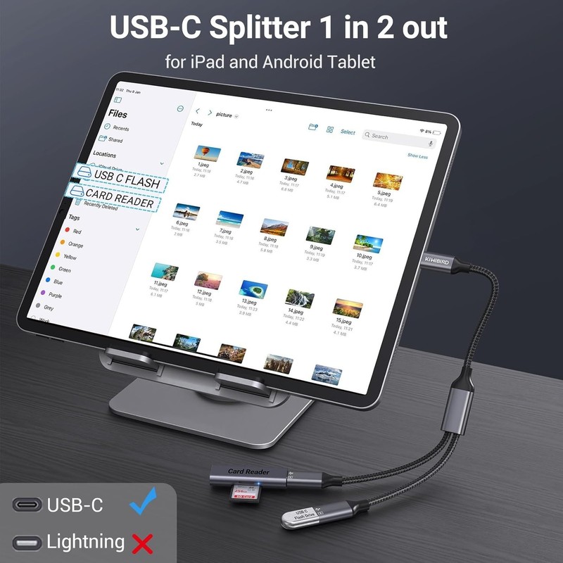 USB C Splitter 1 in 2 Out Charging, Type C Splitter 1 in 2 Out, USBC Power Ca... gallery