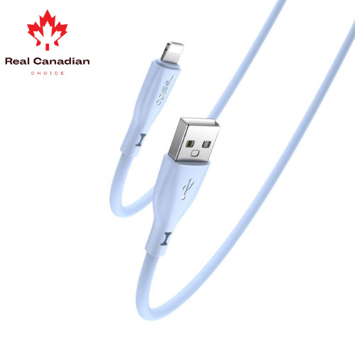 Yesido CA119 1M USB to 8-Pin 18W 2A Fast Charging Silicone Cable – Blue
