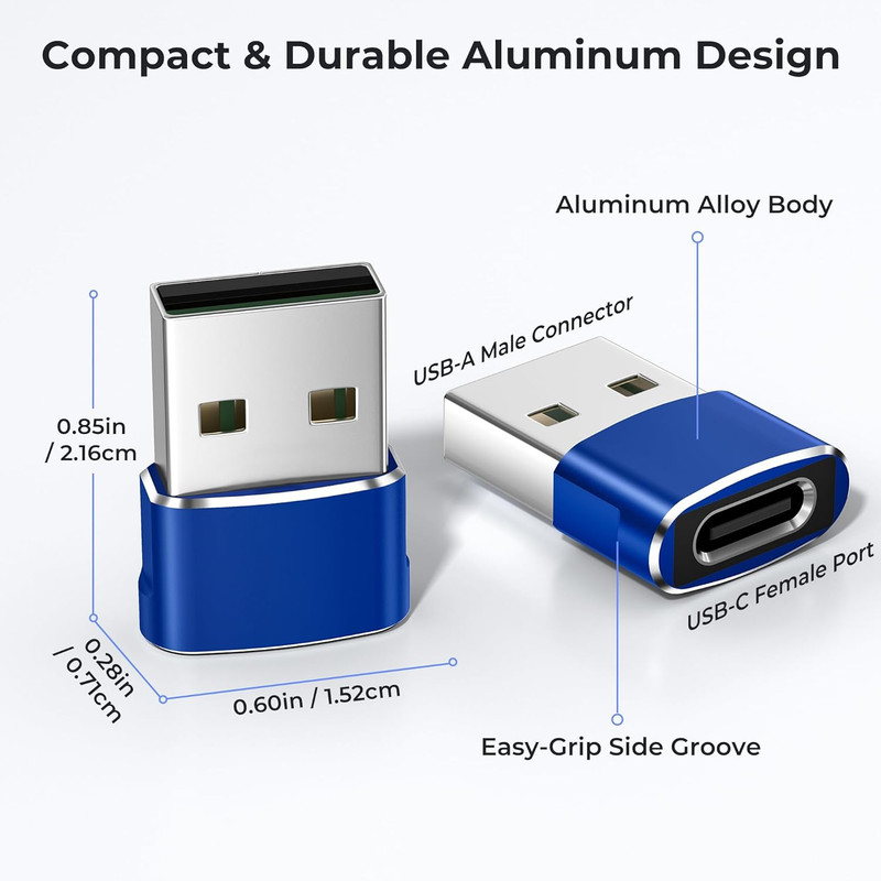 USB to USB C Adapter 3Pack,Type C Female to USB a Male Cable Converter for Macbo gallery