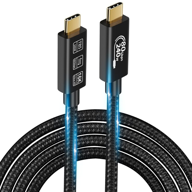 USB4 Cable with Thunderbolt 5 Cable 240 W Charging Cable 80 Gbps Data Cable g…