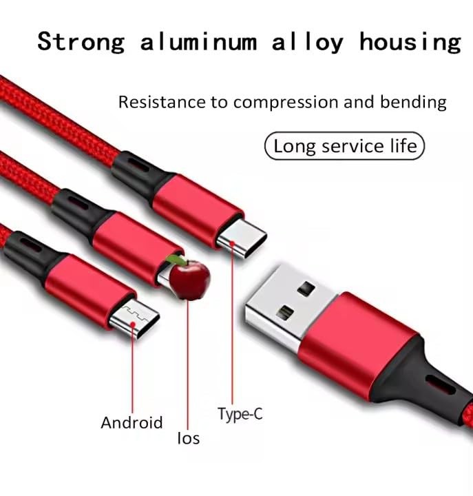 3in1 Fast USB Charging Cable Universal Multi Function iPhone 17 Charger Cord Lot gallery