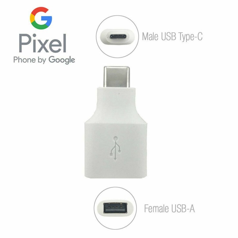Google Male Type C to USB 3.0 A Female Adapter for Cell Phone, Tablets, Laptops