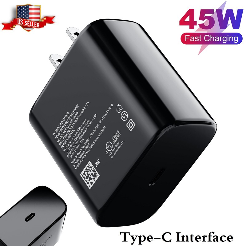 45W USB C Super Fast Wall Charger Adapter For Samsung Galaxy S23 S22 S21 Ultra