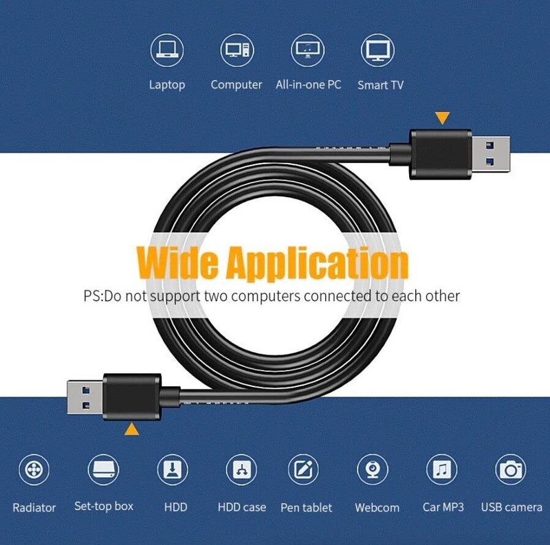 USB 3.0 A Male to A Male Cable Data Transfer Super Speed Power Charger Metal LOT gallery