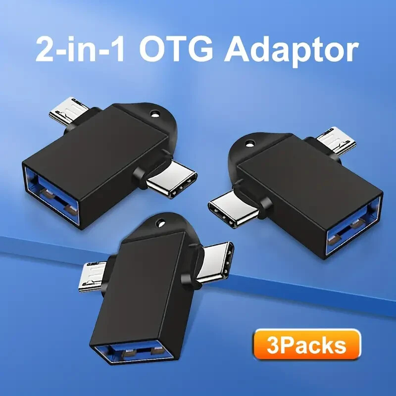 1/2/3-Pack Adaptador USB-C 3.1 Macho USB A Hembra Convertidor OTG Tipo C Micro