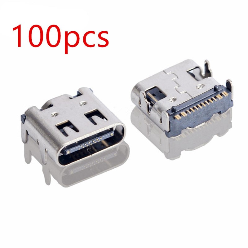 100PACK SMT USB 3.1 Type-C 16pin Female Connector For Mobile Phone Charging port gallery