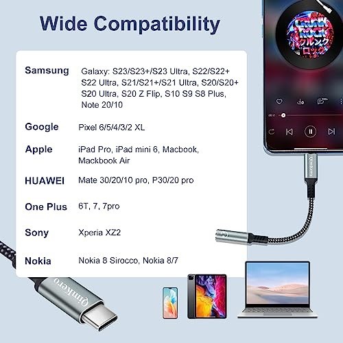 USB Type C to 3.5Mm Female Headphone Jack Adapter, (2 Pack) USB C to Aux Audio D gallery