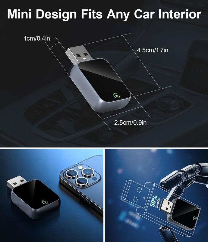Enhanlife Wireless CarPlay Adapter for iPhone No Audio Lag, AutoConnect Con... gallery