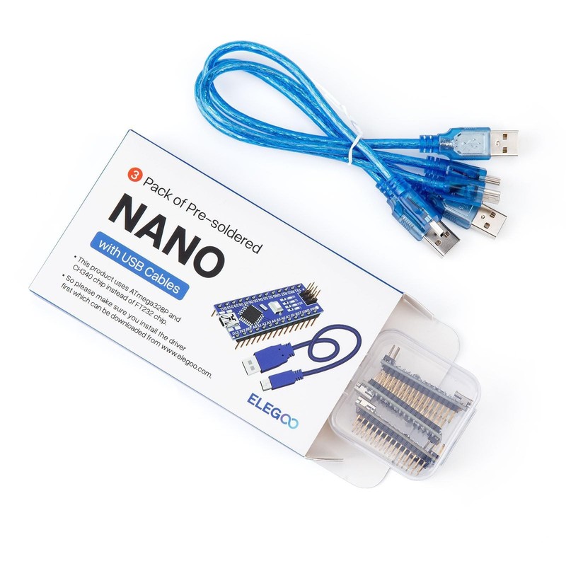 ELEGOO Presoldered Nano Boards with USB Cable Compatible with Arduino IDE Mic... gallery